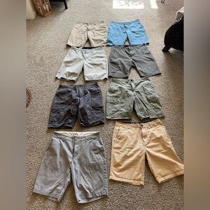 Men's Shorts Size 32 (8 Pairs) Mixture of Volcom, Oneil, Hurley & Fox Racing
